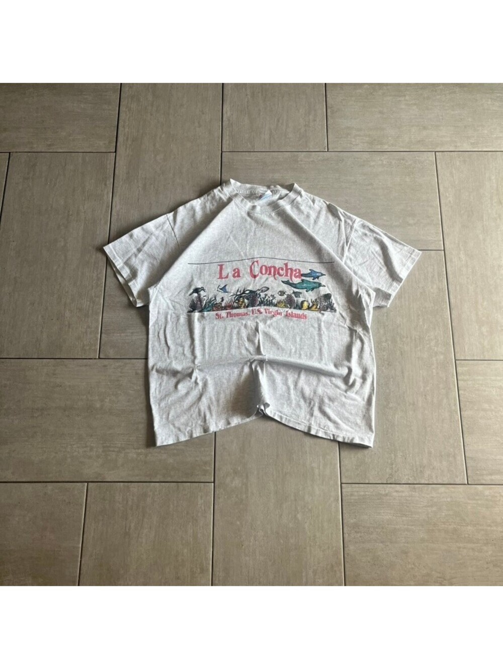 Vintage Hanes Heavyweight Gray La Concha St. Thomas Graphic T-Shirt XL